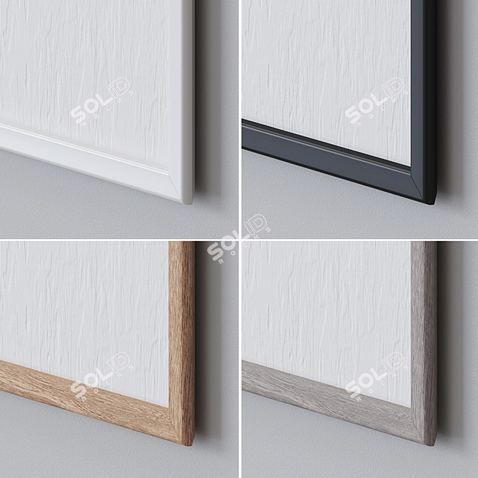 Elegant Wall Art Set - 4 Frames 3D model image 3