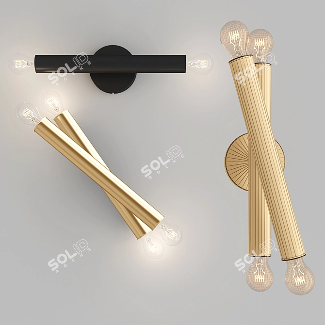 Minimalist Trace Double Sconce 3D model image 2