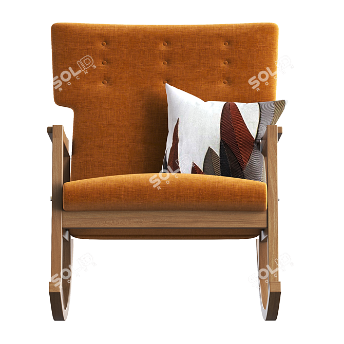 Modern Fabric Jens Risom Roker Chair 3D model image 2