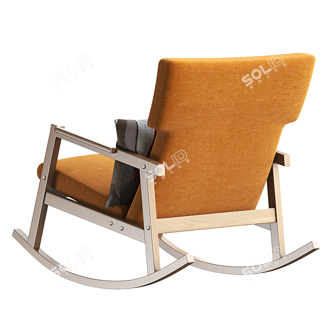 Modern Fabric Jens Risom Roker Chair 3D model image 4