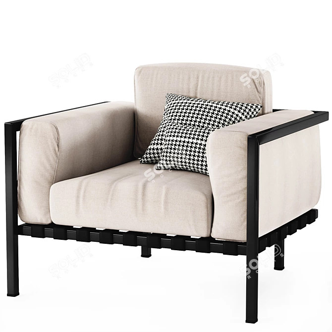 Stylish Natal Alu Armchair 3D model image 2