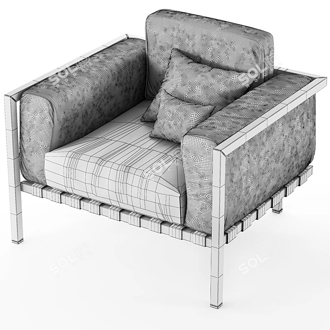 Stylish Natal Alu Armchair 3D model image 4