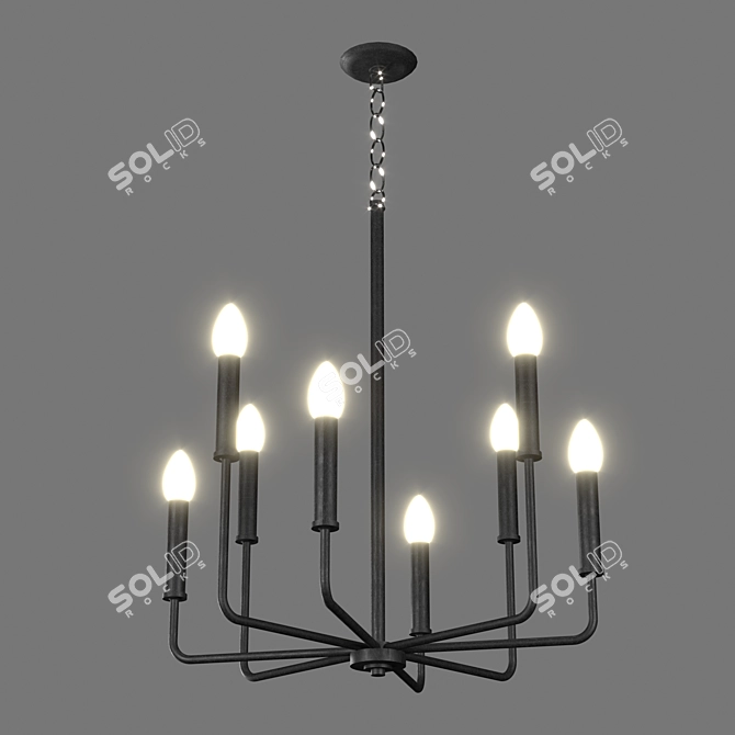 Elegant LALUZ Chandelier: Timeless Dining Room Lighting 3D model image 1