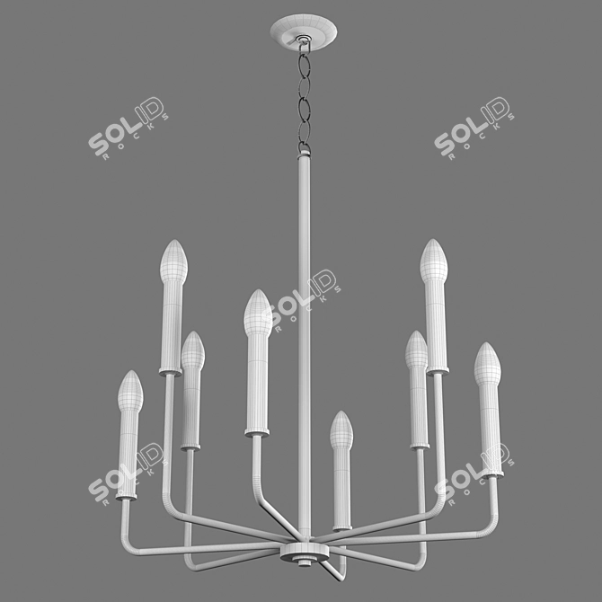 Elegant LALUZ Chandelier: Timeless Dining Room Lighting 3D model image 3