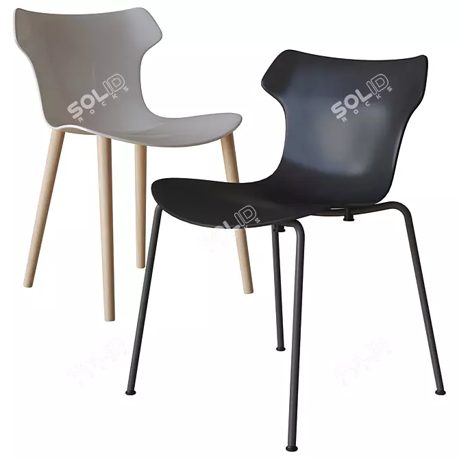 Papilio Shell Chair: Sleek Elegance 3D model image 2