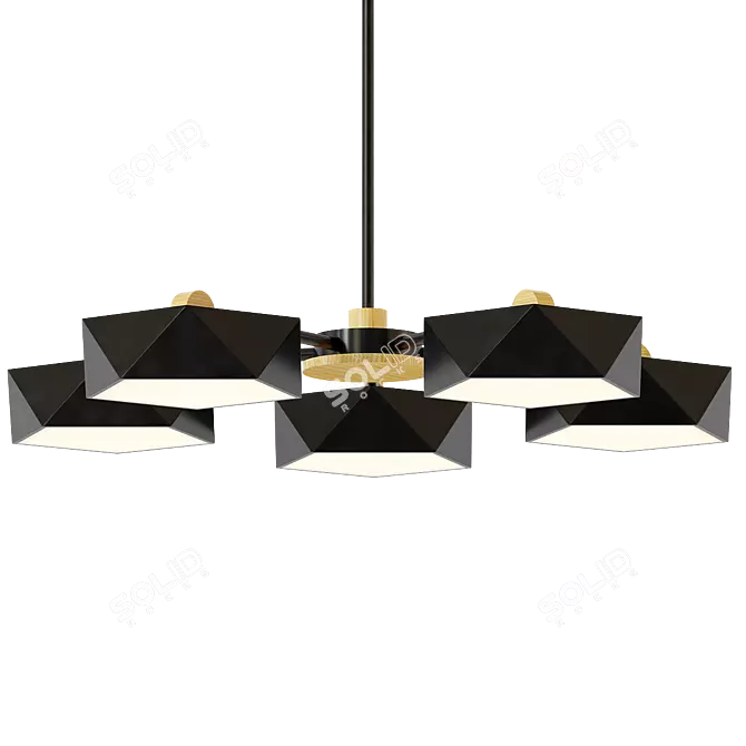 Modern Geometric LED Light Fixture 3D model image 1