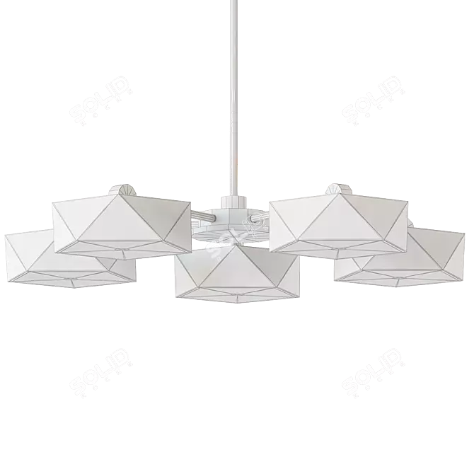 Modern Geometric LED Light Fixture 3D model image 2