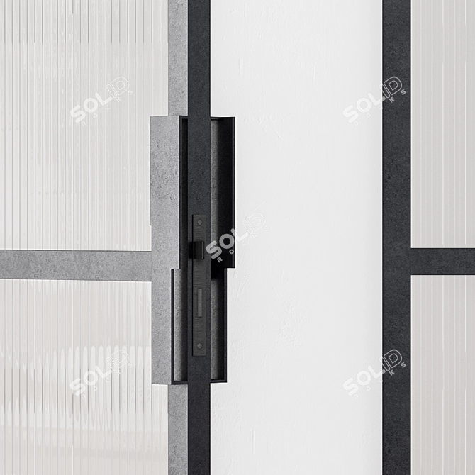 Sleek Metal Glass Door - Model 40 3D model image 2