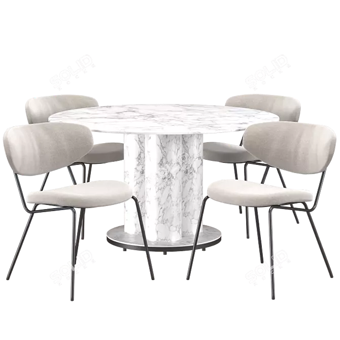 Sophia Modern Dining Set by Calligaris NYC 3D model image 2