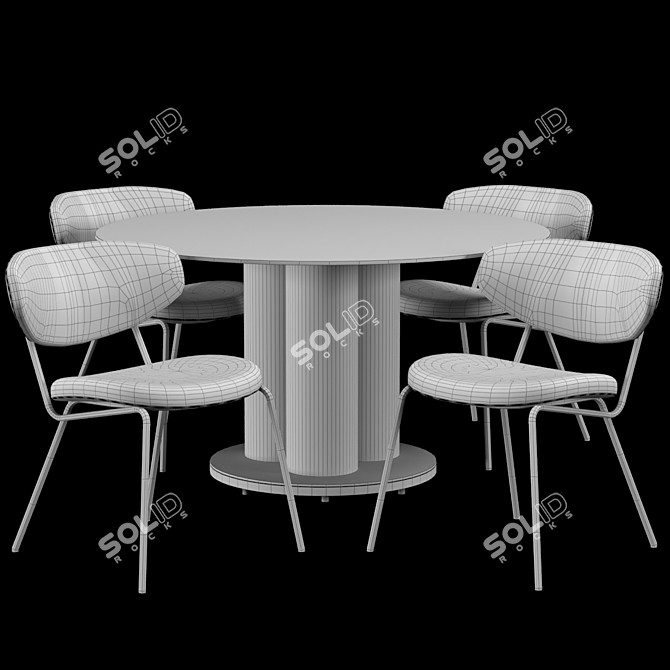 Sophia Modern Dining Set by Calligaris NYC 3D model image 3