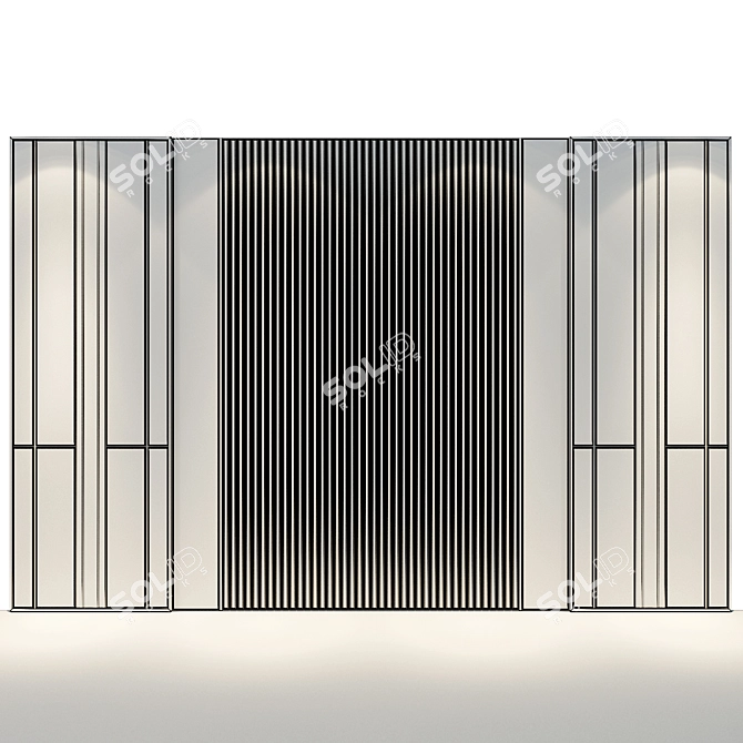 Modern Wood Metal Fabric Wall Panels 3D model image 2