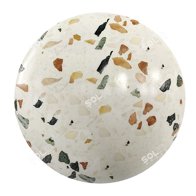 Vibrant Terrazzo Marble Tile 3D model image 1