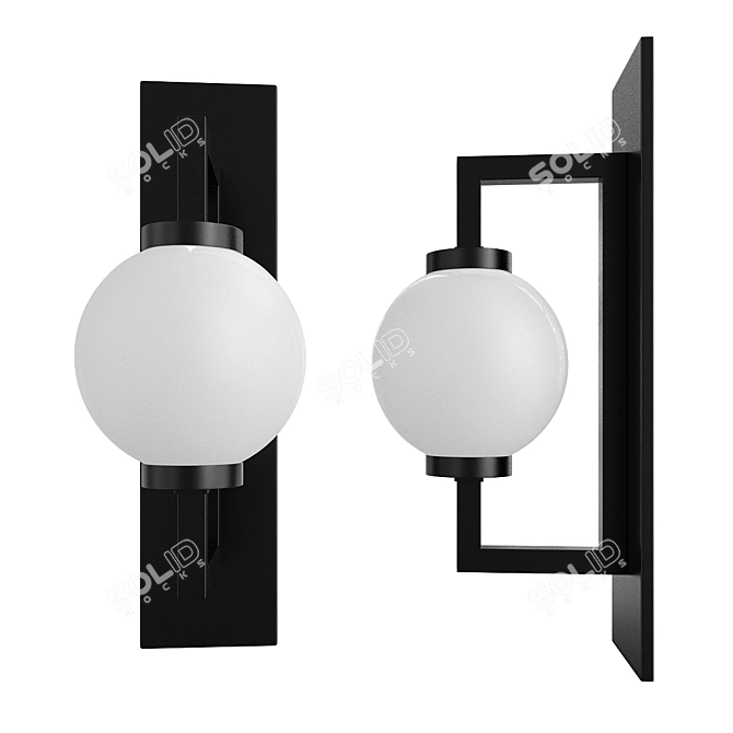 Contemporary Darwin Outdoor Wall Light 3D model image 1