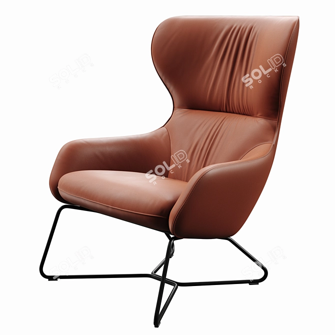 Elegant Amelia Lounge Chair - Boss Design 3D model image 1