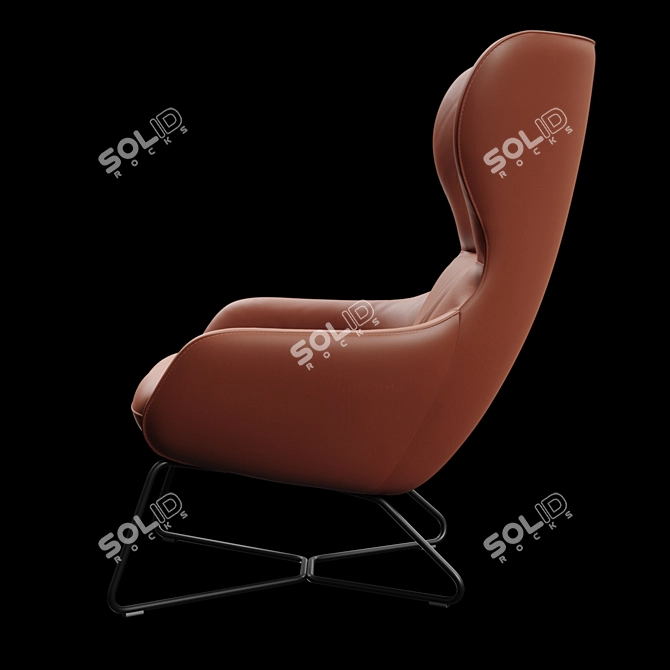 Elegant Amelia Lounge Chair - Boss Design 3D model image 4