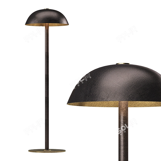 Bronze Finish Floor Lamp 3D model image 1