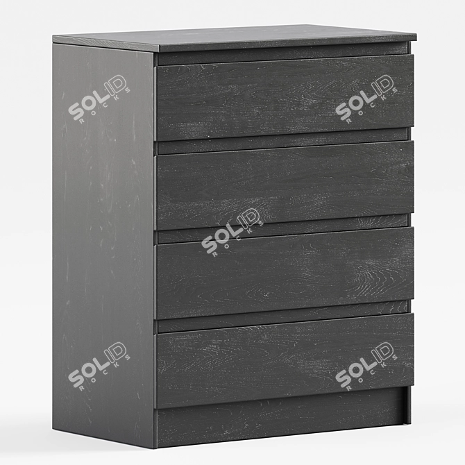 Sleek and Stylish Malm 4-Drawer Chest 3D model image 2