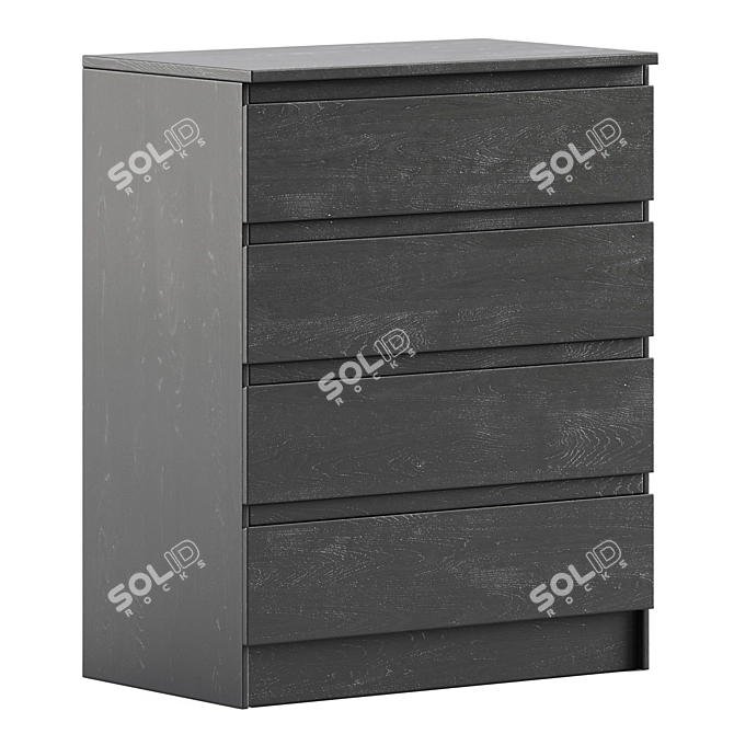 Sleek and Stylish Malm 4-Drawer Chest 3D model image 4
