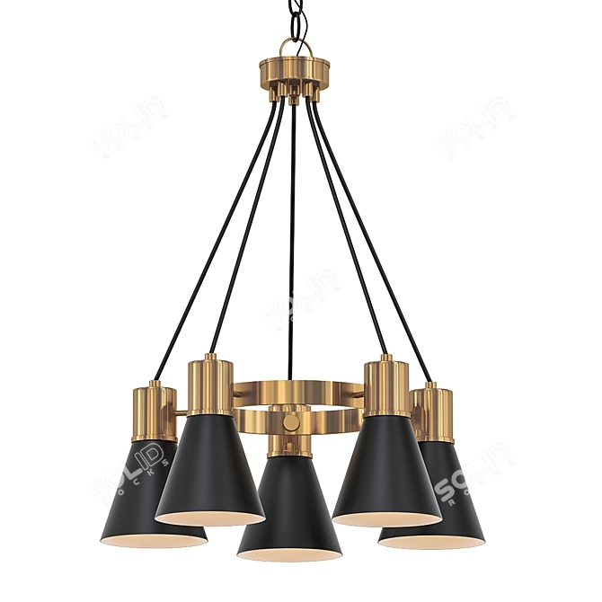 Elegant 5-Light LED Chandelier 3D model image 1