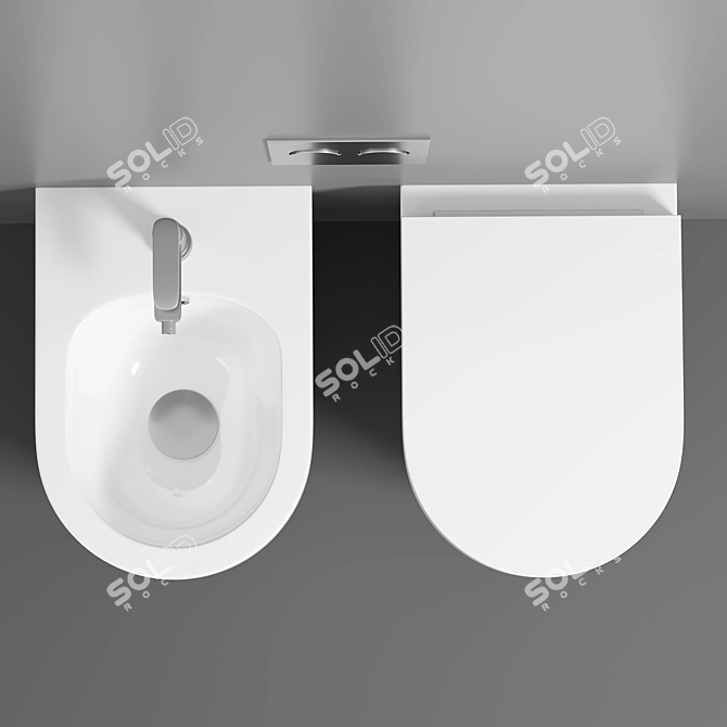 Marino Hanging Bidet: Sleek & Hygienic 3D model image 2