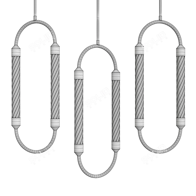 Sleek Delsey LED Pendant Light 3D model image 2