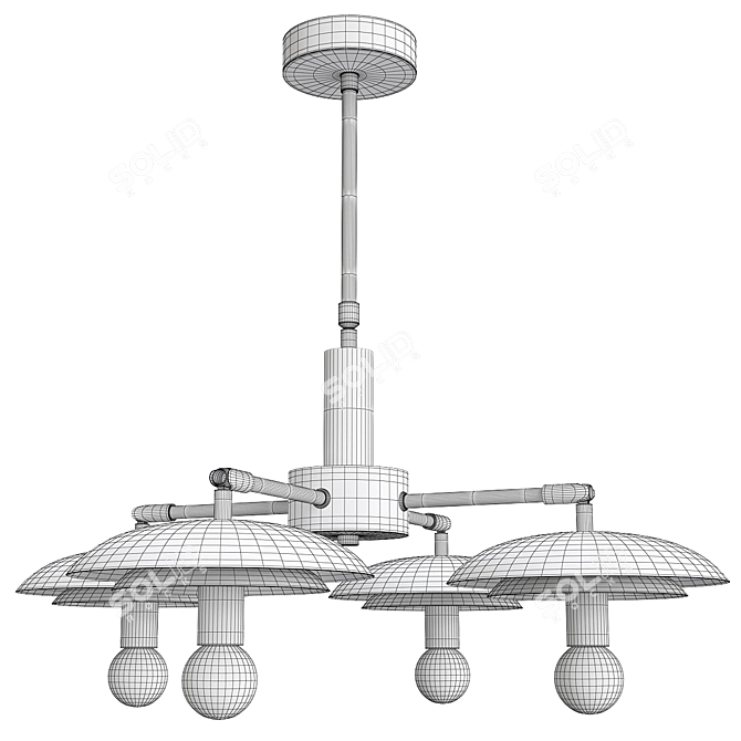 Sleek Saucer Pendant Light 3D model image 2