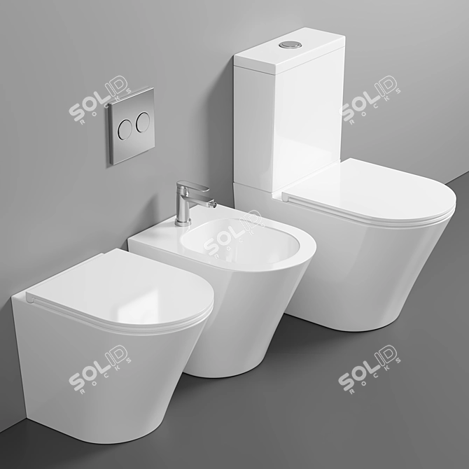 Compact Toilet: Jacob Delafon Rodin 3D model image 1