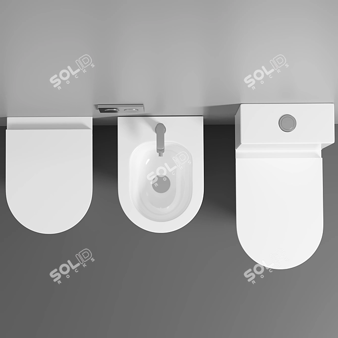 Compact Toilet: Jacob Delafon Rodin 3D model image 2