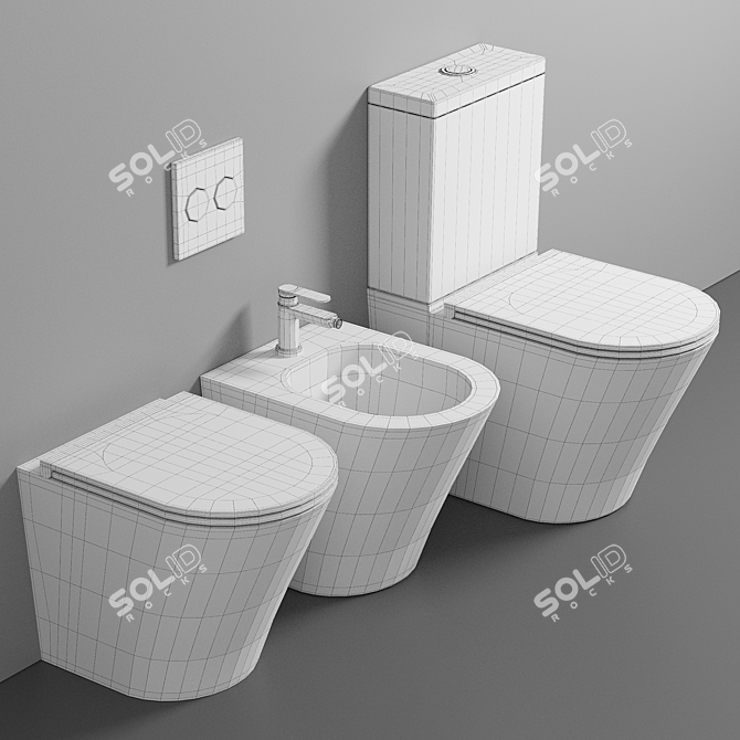 Compact Toilet: Jacob Delafon Rodin 3D model image 3