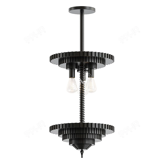 Glimmering Wheels Pendant Light 3D model image 1