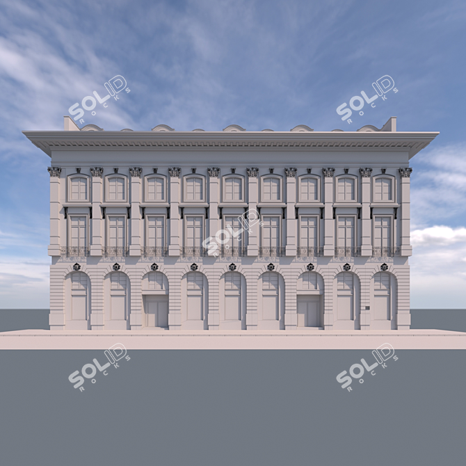 Stunning 3D Facade for Background 3D model image 3