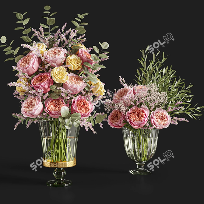 Caspian Rose Flower Set 3D model image 1