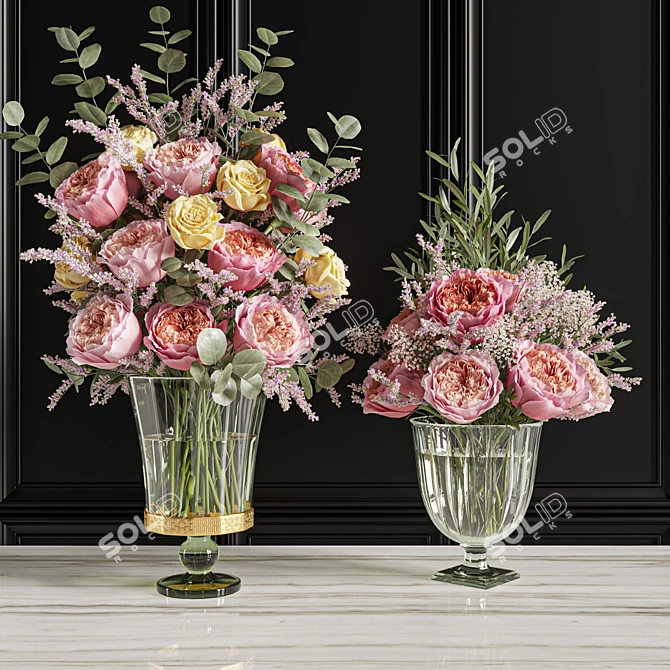 Caspian Rose Flower Set 3D model image 3