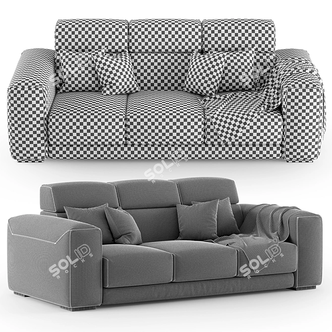 Modern Felis AJAR Sofa (2300x1080x850mm) 3D model image 5