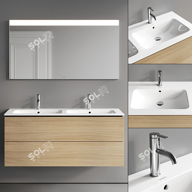 Modern Duravit L-Cube Vanity Set 3D model image 1