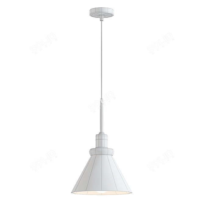 Elegant Zeno Pendant with Accents 3D model image 2