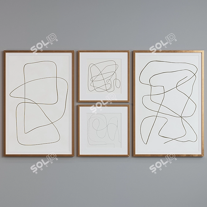 Modern Abstract Frame Set 3D model image 5