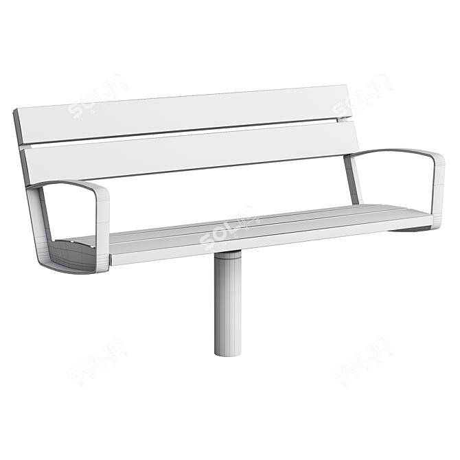 Mmcite Intervera Outdoor Park Bench 3D model image 6