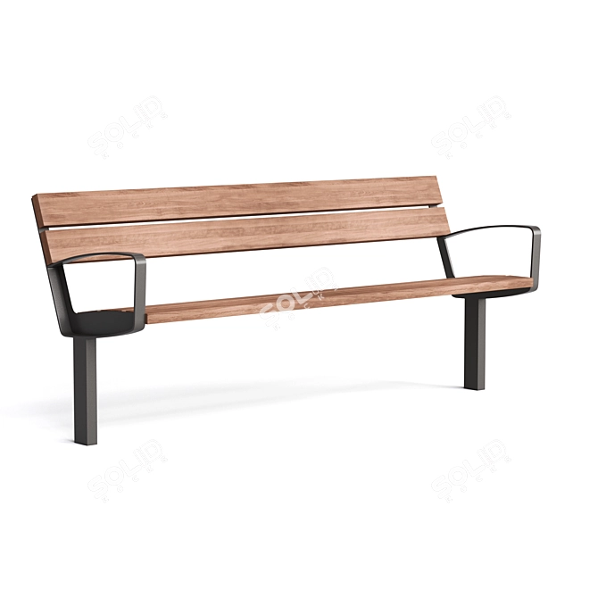 Mmcite Outdoor Park Benches: Intervera LVR156 LVR157 3D model image 1