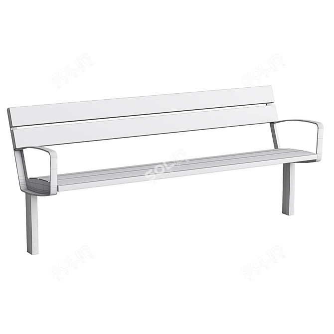 Mmcite Outdoor Park Benches: Intervera LVR156 LVR157 3D model image 5