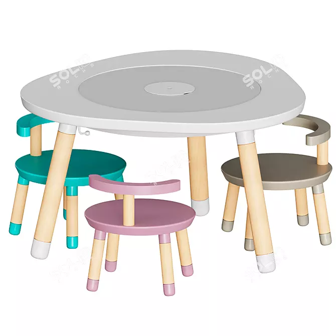 MUtable Children's Play Table: Functional & Durable! 3D model image 2