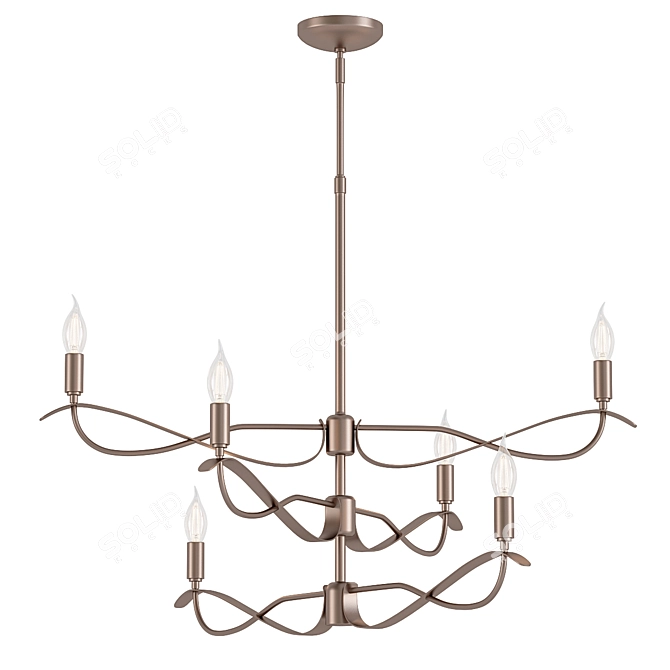 Elegant Willow Chandelier - 6 Light 3D model image 1