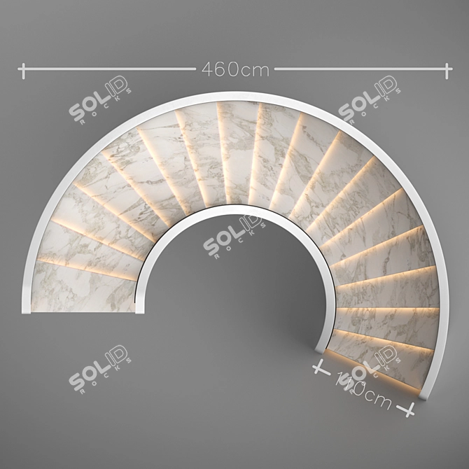 Sleek Gypsum Spiral Staircase 3D model image 5