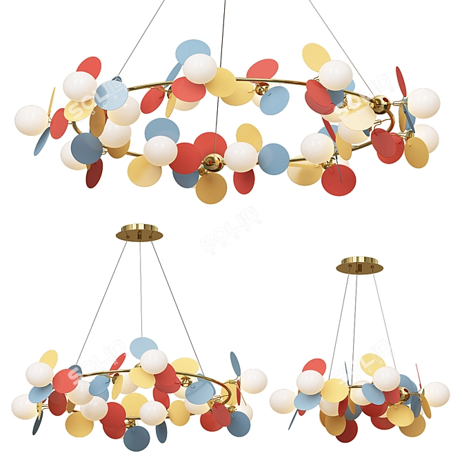 Vibrant Matisse Ring Chandelier 3D model image 1