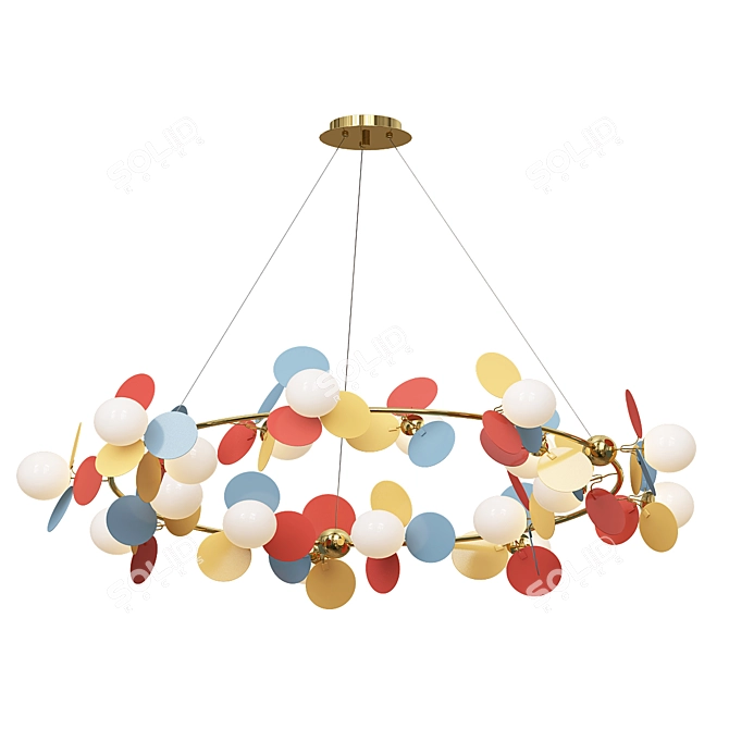 Vibrant Matisse Ring Chandelier 3D model image 3