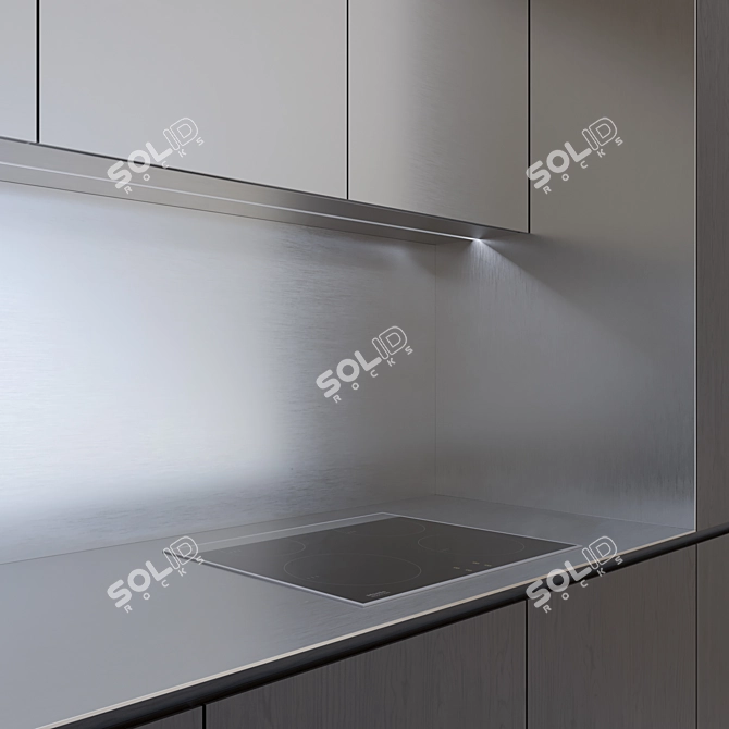 Modern Kitchen Set: BRADANO NOTICE Tap, BRADANIT 51U Sink and MIELE KM6320 Stove 3D model image 3
