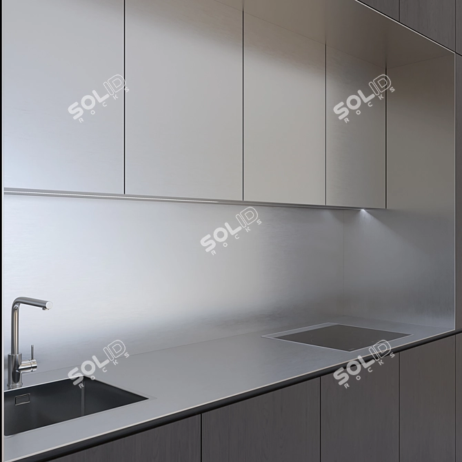 Modern Kitchen Set: BRADANO NOTICE Tap, BRADANIT 51U Sink and MIELE KM6320 Stove 3D model image 4