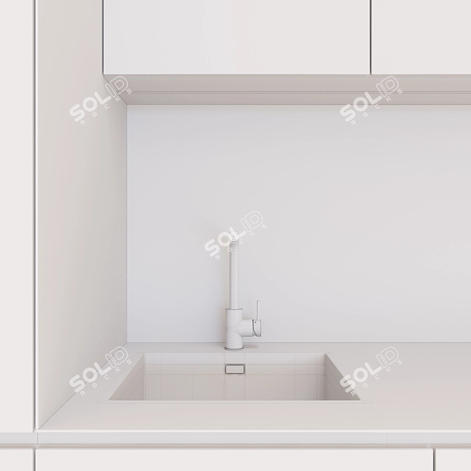 Modern Kitchen Set: BRADANO NOTICE Tap, BRADANIT 51U Sink and MIELE KM6320 Stove 3D model image 6