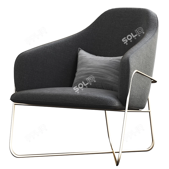 Stanley Accent Armchair: Sleek and Stylish Seating 3D model image 2