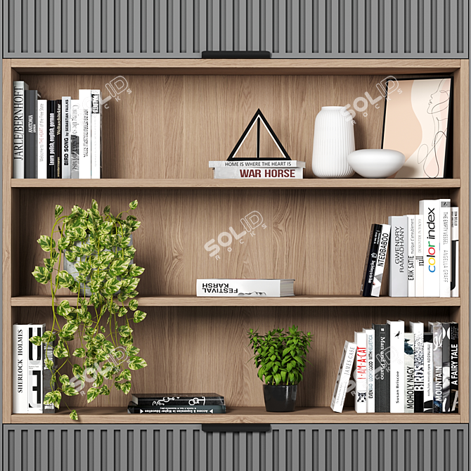 Adjustable Modular Bookshelf - High Quality Design 3D model image 3